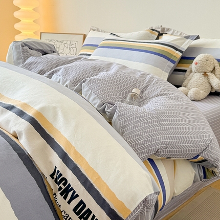 91家纺网 家纺一手货源 找家纺 慕木家纺 2025新款全棉印花四件套 布洛尼