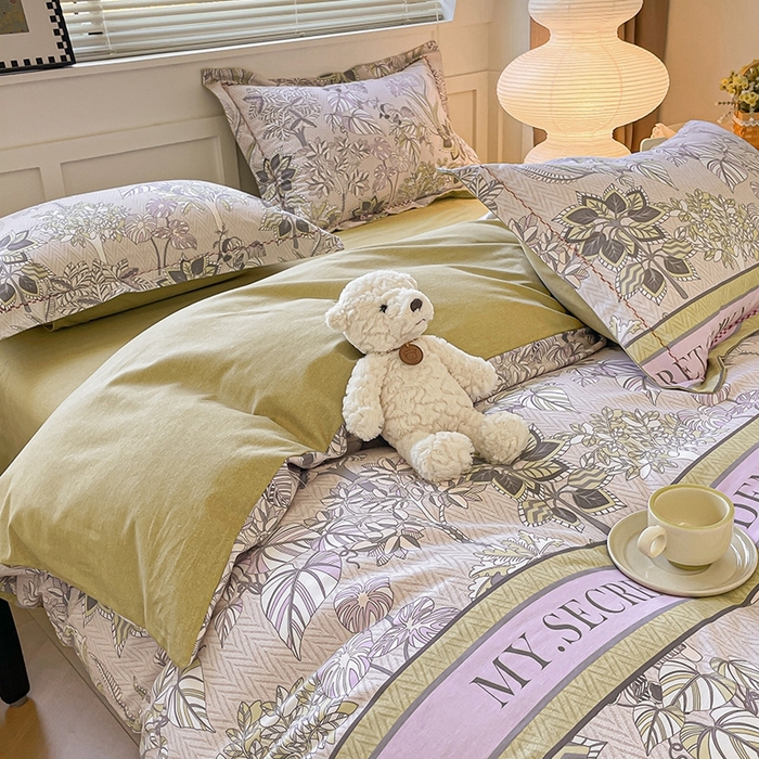 91家纺网 家纺一手货源 找家纺 宜家坊 2024秋冬新款全棉超柔加厚生态磨毛四件套 米莉亚