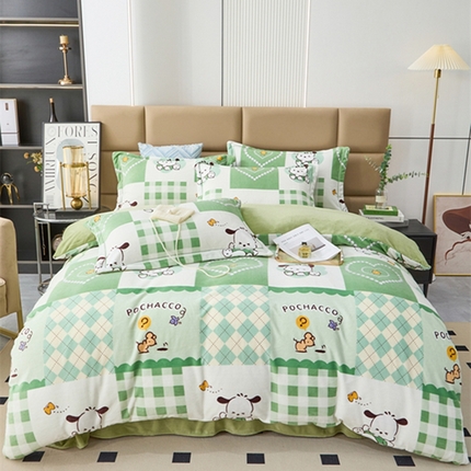 91家纺网 家纺一手货源 找家纺 （总）卡迪亚 2024新款全消光牛奶绒印花四件套