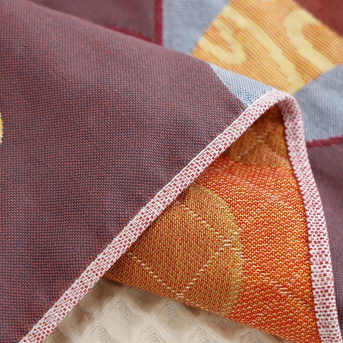 91家纺网 家纺一手货源 找家纺 朴尔家纺-毛巾被 2024新款色织定位提花纯棉四层纱布枕巾 百变熊仔-咖