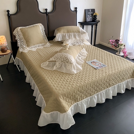 91家纺网 家纺一手货源 找家纺 （总）吾欢心 2025新款公主风雪纺边四季通用夹棉床盖