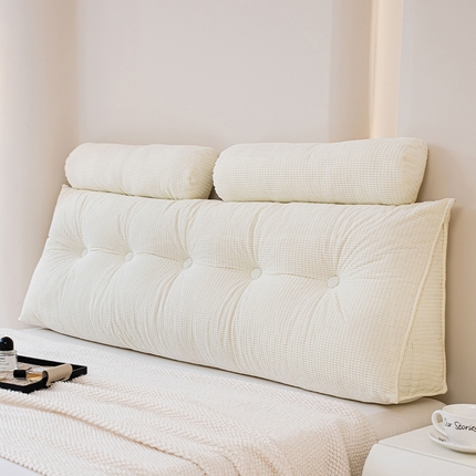 91家纺网 家纺一手货源 找家纺 （总）碧尔家居 2025新款榻榻米床头靠枕大靠背卧室护腰靠垫可拆洗沙发双人软包三角玉米绒带头枕