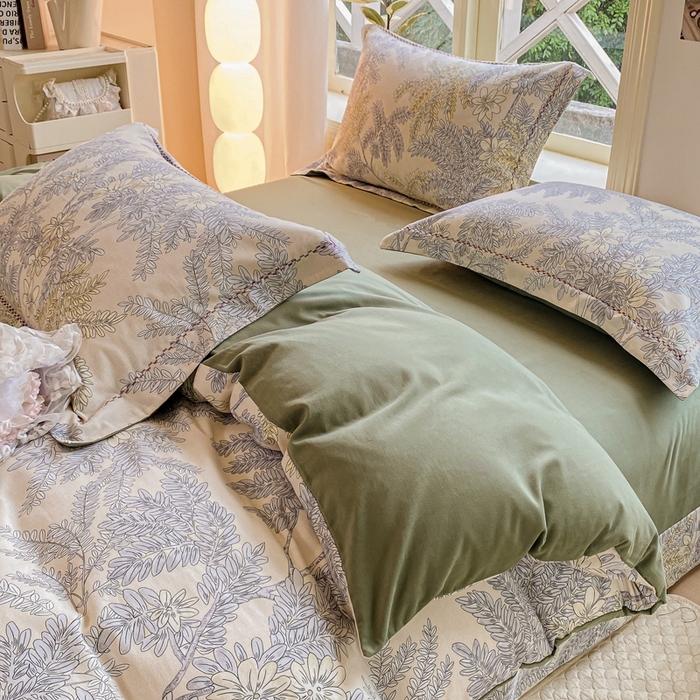 91家纺网 家纺一手货源 找家纺 宜家坊 2024秋冬新款全棉超柔加厚生态磨毛四件套 影兰