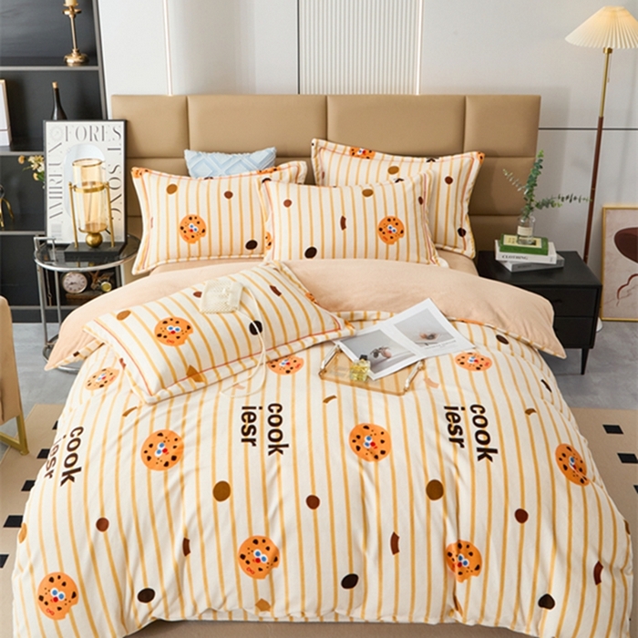 91家纺网 家纺一手货源 找家纺 卡迪亚 2024新款全消光牛奶绒印花四件套 星辰点点