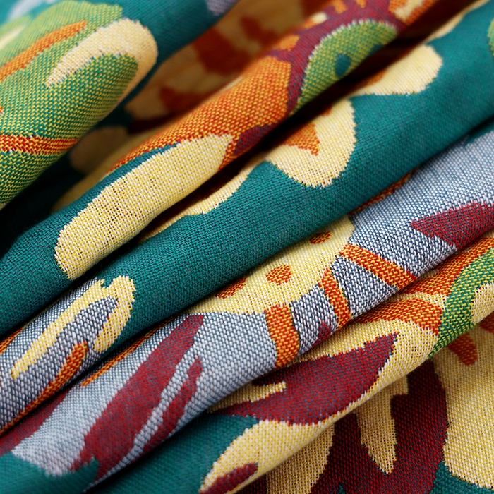 91家纺网 家纺一手货源 找家纺 朴尔家纺-毛巾被 2024新款色织定位提花纯棉四层纱布枕巾 油画花园-绿