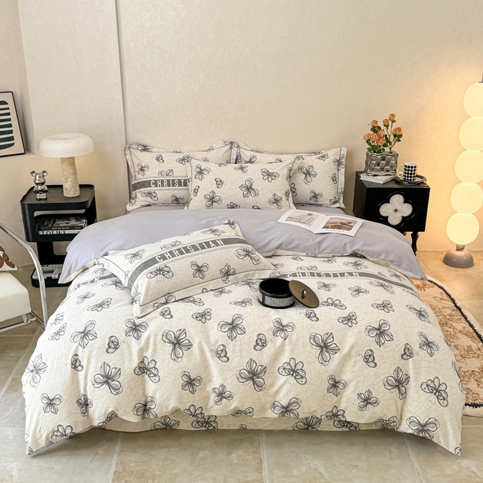 91家纺网 家纺一手货源 找家纺 凌鼎 2025新款100%全棉生态磨毛四件套系列1 淡雅华花