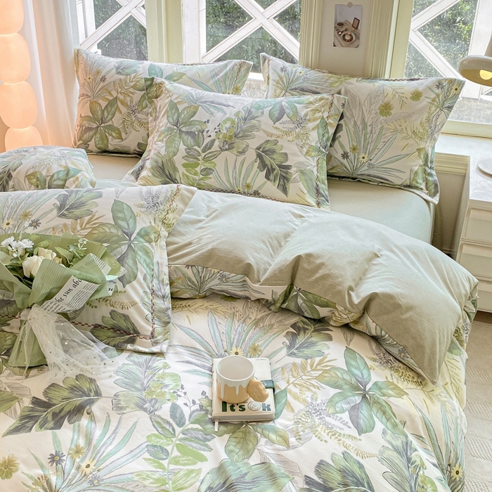 91家纺网 家纺一手货源 找家纺 宜家坊 2024秋冬新款全棉超柔加厚生态磨毛四件套 月光森林