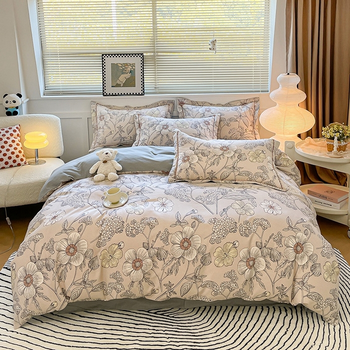 91家纺网 家纺一手货源 找家纺 宜家坊 2024秋冬新款全棉超柔加厚生态磨毛四件套 莫妮卡