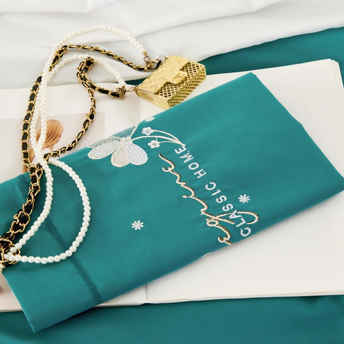 91家纺网 家纺一手货源 找家纺 U品汇 2024新品生态加厚长绒棉纯棉绣花60S全棉磨毛刺绣四件套AB版双面绣花 香芬-孔雀兰