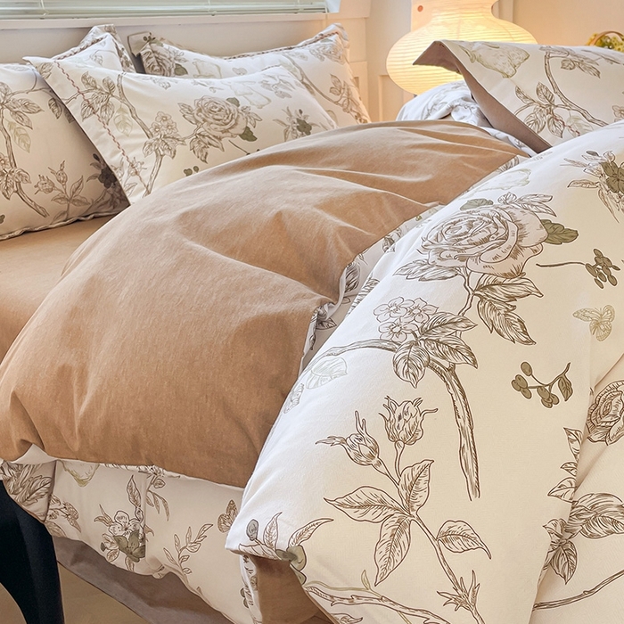 91家纺网 家纺一手货源 找家纺 宜家坊 2024秋冬新款全棉超柔加厚生态磨毛四件套 米兰风情