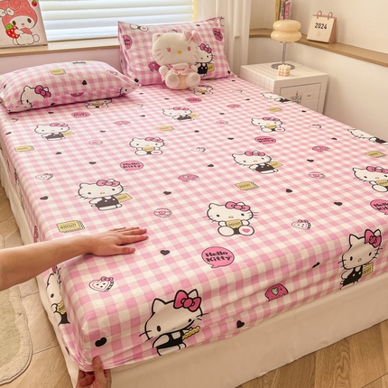 91家纺网 家纺一手货源 找家纺 （总）2024新款正版授权全棉三丽鸥系列纯棉斜纹13372单品床笠三件套