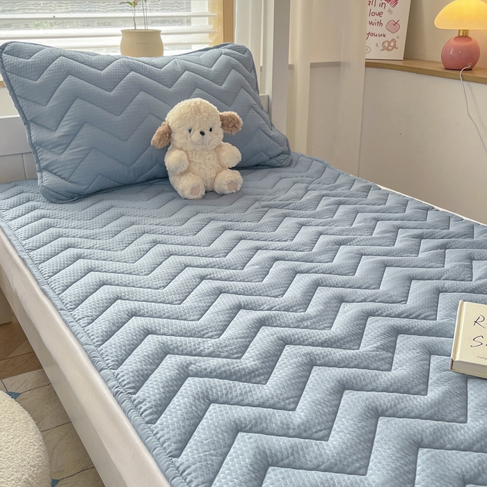 91家纺网 家纺一手货源 找家纺 老帅的工厂店 2025新款泡泡纱提花床垫系列 学生床（有买家秀） 灰蓝