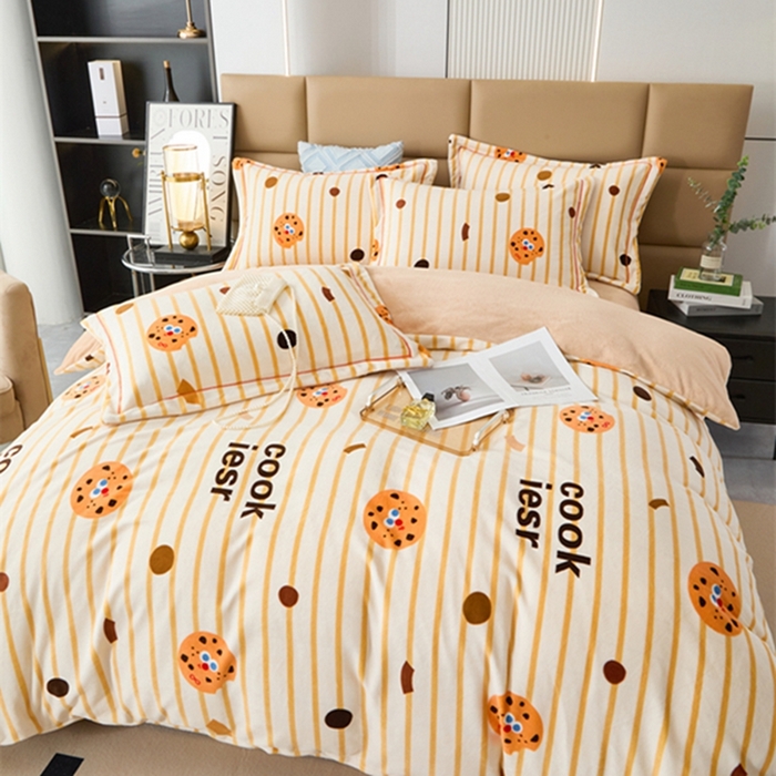 91家纺网 家纺一手货源 找家纺 卡迪亚 2024新款全消光牛奶绒印花四件套 星辰点点