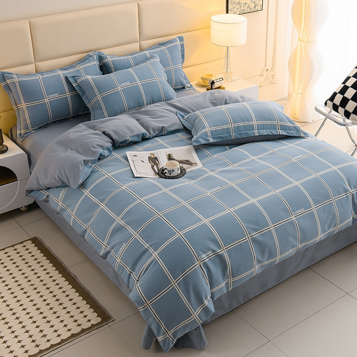 91家纺网 家纺一手货源 找家纺 润淳 2026新直播加厚活性磨毛四件套纯棉三件套 阿黛尔 蓝