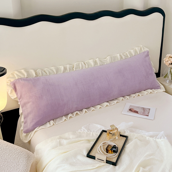 91家纺网 家纺一手货源 找家纺 梦舒羽 2025新款牛奶绒花枕套边单人宿舍法兰绒枕头套珊瑚绒枕芯套 丁香紫