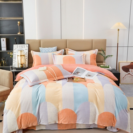 91家纺网 家纺一手货源 找家纺 （总）卡迪亚 2024新款全消光牛奶绒印花四件套