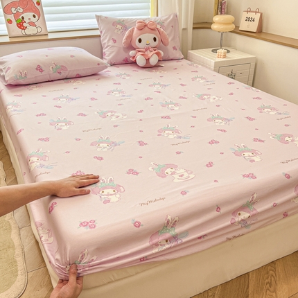 91家纺网 家纺一手货源 找家纺 （总）2024新款正版授权全棉三丽鸥系列纯棉斜纹13372单品床笠三件套