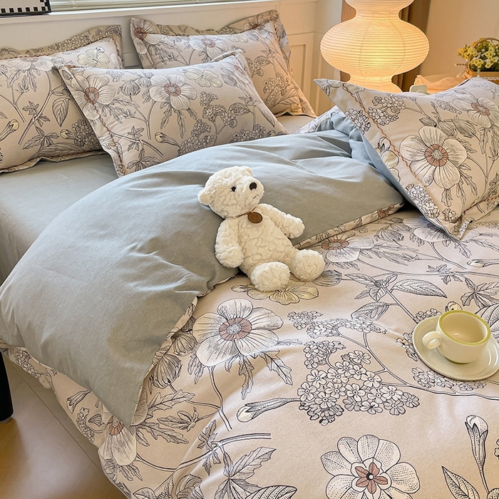 91家纺网 家纺一手货源 找家纺 宜家坊 2024秋冬新款全棉超柔加厚生态磨毛四件套 莫妮卡