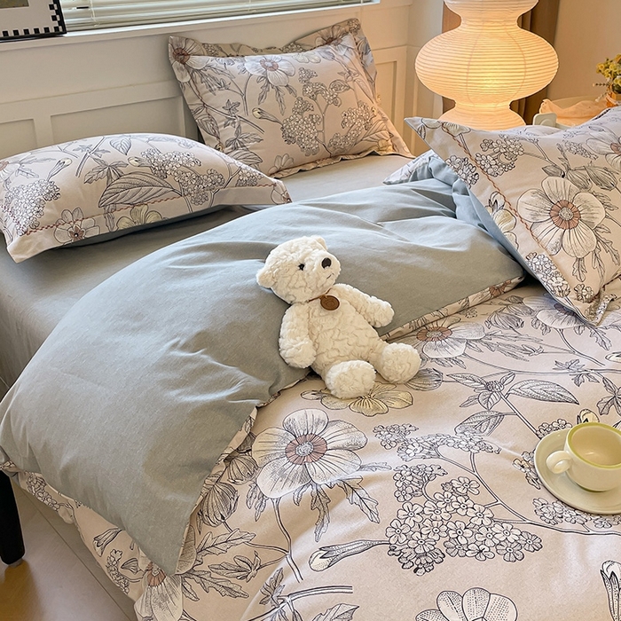 91家纺网 家纺一手货源 找家纺 宜家坊 2024秋冬新款全棉超柔加厚生态磨毛四件套 莫妮卡