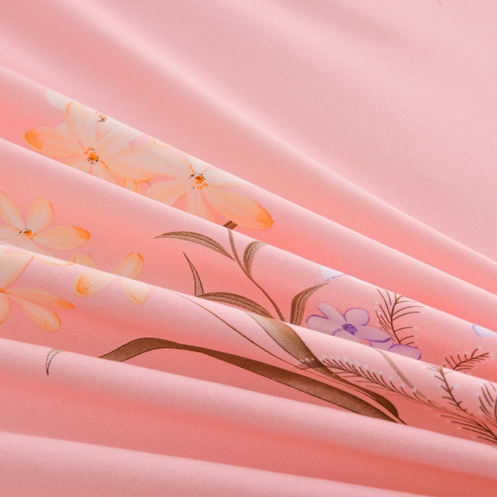 91家纺网 家纺一手货源 找家纺 润淳 2025新直播加厚活性磨毛四件套纯棉三件套 玉立满枝-粉