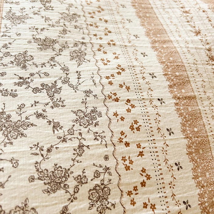 91家纺网 家纺一手货源 找家纺 韩约家纺 2025新款1针织棉皱皱纱床单款夏凉被春秋被冬被四件套 陌上花