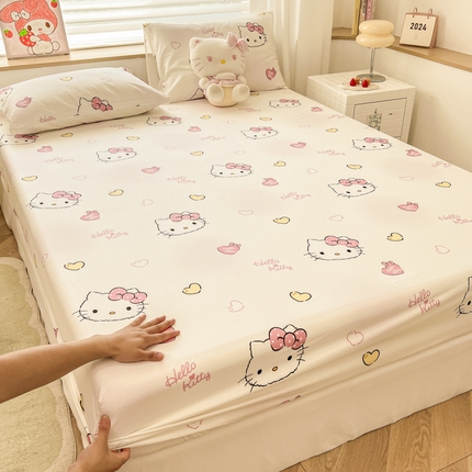 91家纺网 家纺一手货源 找家纺 （总）2024新款正版授权全棉三丽鸥系列纯棉斜纹13372单品床笠三件套