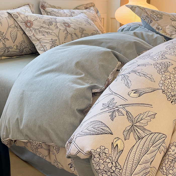 91家纺网 家纺一手货源 找家纺 宜家坊 2024秋冬新款全棉超柔加厚生态磨毛四件套 莫妮卡