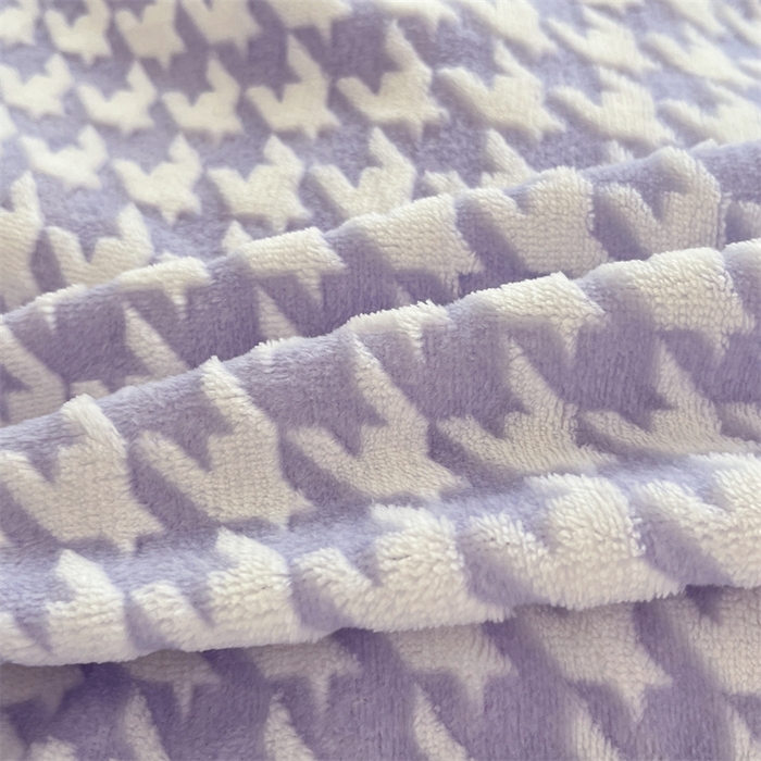 91家纺网 家纺一手货源 找家纺 星座家纺 2025新款千鸟格花边款牛奶绒四件套 千鸟格-浅紫