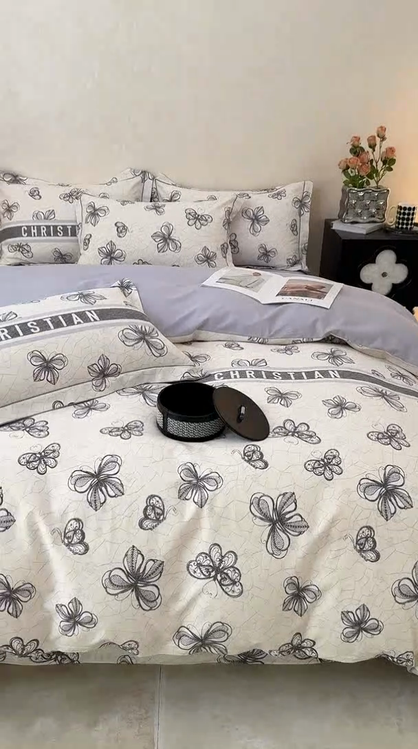 91家纺网 家纺一手货源 找家纺 凌鼎 2025新款100%全棉生态磨毛四件套系列1 淡雅华花