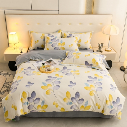 润淳 2025新直播加厚活性磨毛四件套纯棉三件套 婉莎仙妮 米