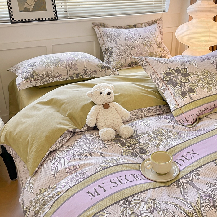 91家纺网 家纺一手货源 找家纺 宜家坊 2024秋冬新款全棉超柔加厚生态磨毛四件套 米莉亚