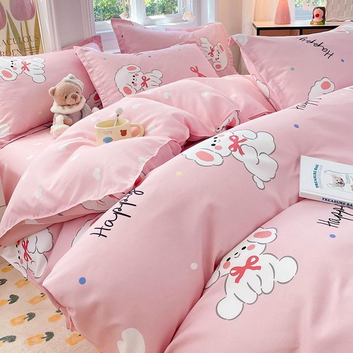 91家纺网 家纺一手货源 找家纺 世爵家纺 2025新款亲肤印花磨毛四件套 温暖萌宝