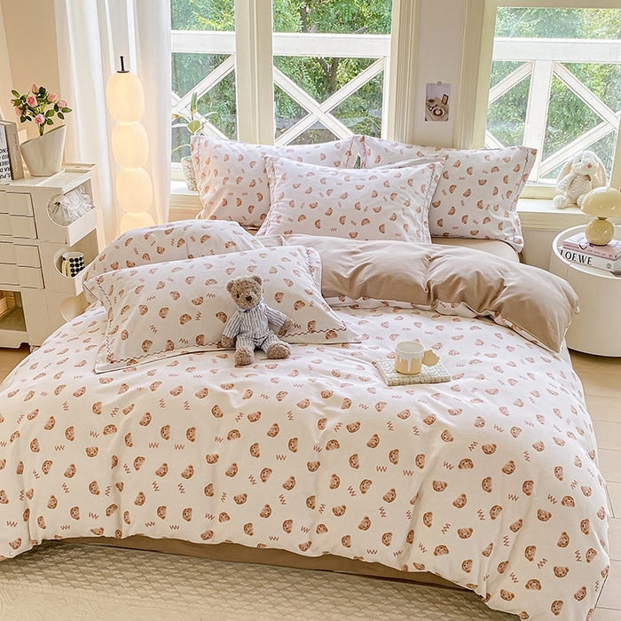 91家纺网 家纺一手货源 找家纺 宜家坊 2024秋冬新款全棉超柔加厚生态磨毛四件套 维尼