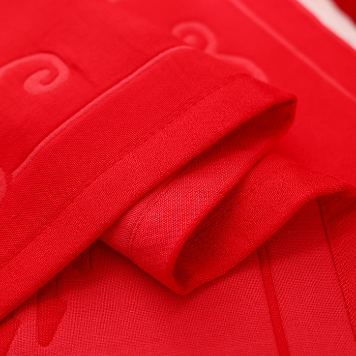 91家纺网 家纺一手货源 找家纺 2024新款全棉六层纱布大红色婚庆加厚透气枕巾52*78cm一对 玫瑰成约