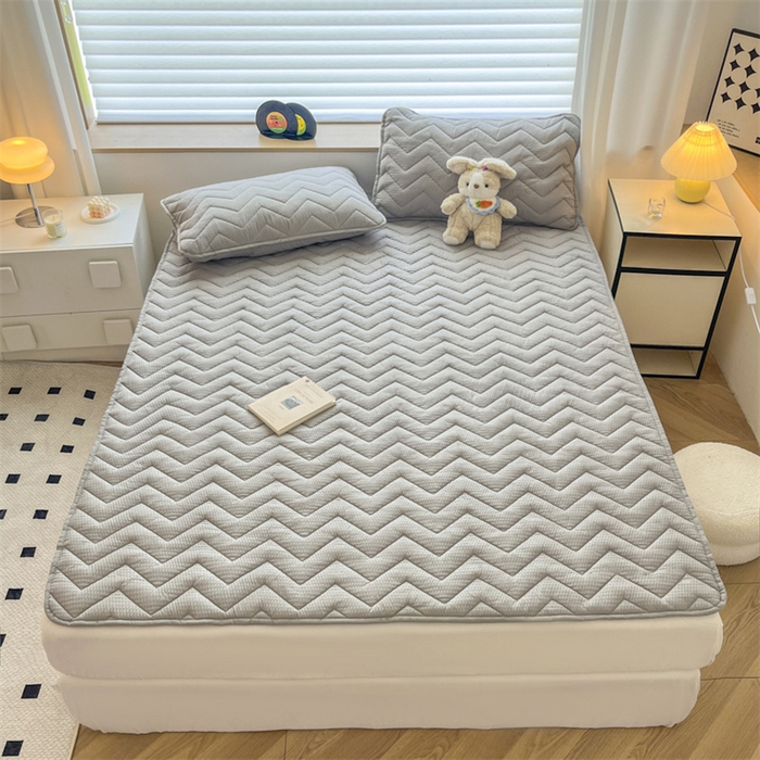 91家纺网 家纺一手货源 找家纺 老帅的工厂店 2025新款泡泡纱提花床垫系列 大床（有买家秀） 灰色