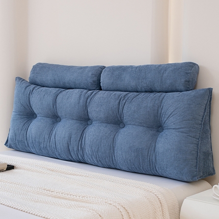 91家纺网 家纺一手货源 找家纺 （总）碧尔家居 2025新款榻榻米床头靠枕大靠背卧室护腰靠垫可拆洗沙发双人软包三角玉米绒带头枕