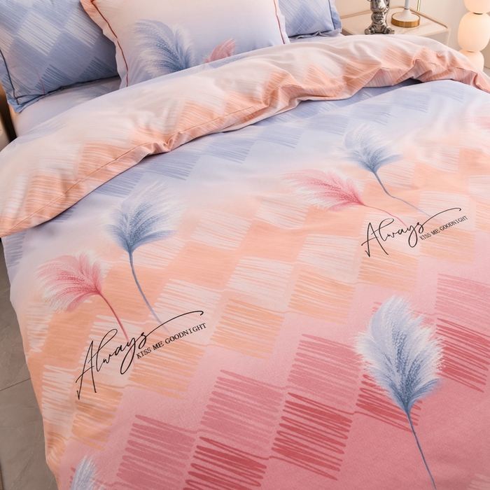 91家纺网 家纺一手货源 找家纺 润淳 2025新直播加厚活性磨毛四件套纯棉三件套 摇曳 粉