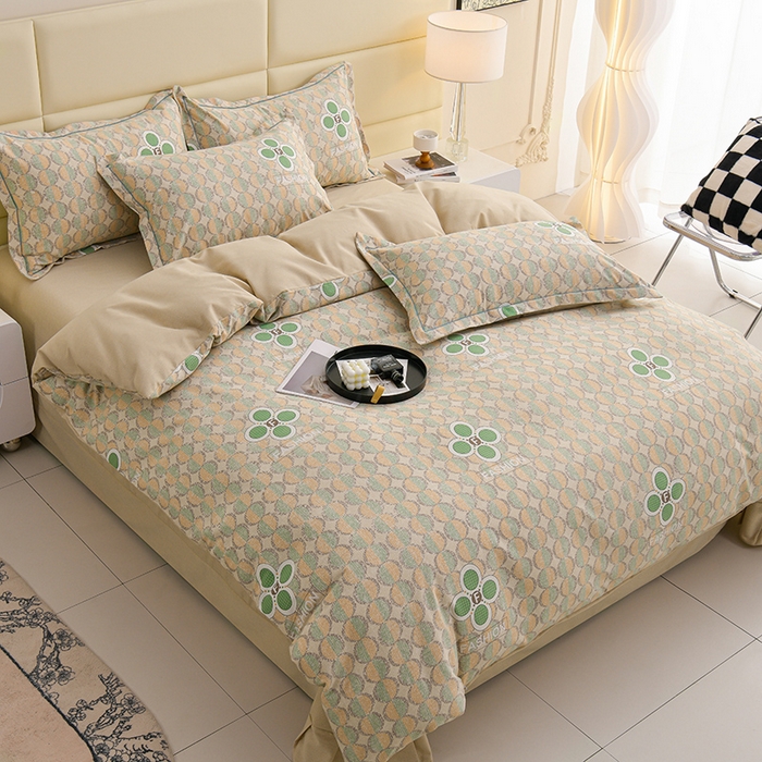 91家纺网 家纺一手货源 找家纺 润淳 2025新直播加厚活性磨毛四件套纯棉三件套 如伊 咖