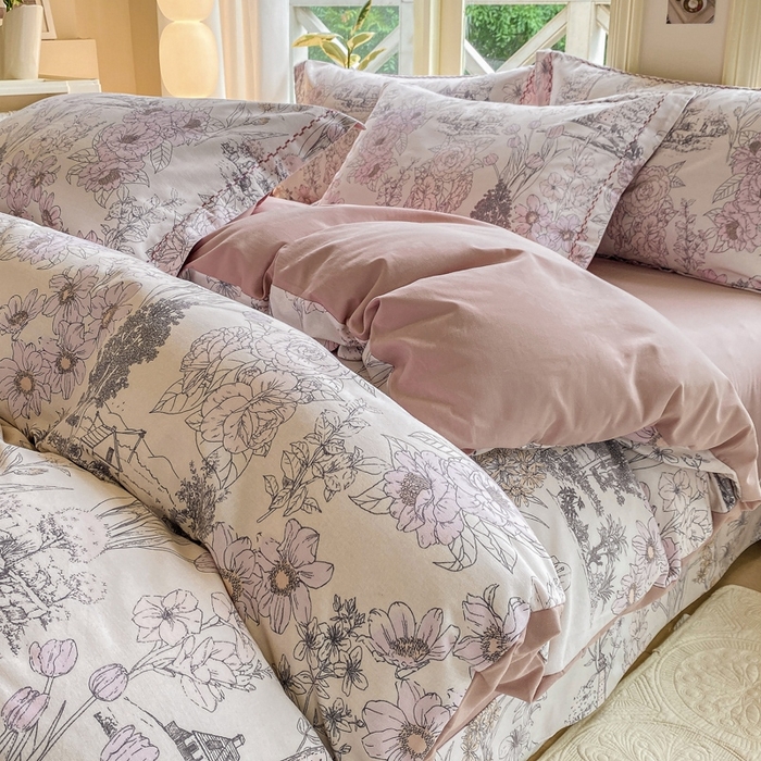 91家纺网 家纺一手货源 找家纺 宜家坊 2024秋冬新款全棉超柔加厚生态磨毛四件套 美丽人生