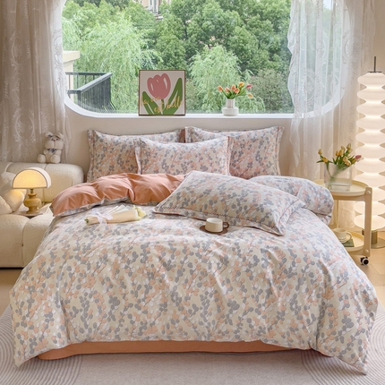 91家纺网 家纺一手货源 找家纺 宜家坊 2024秋冬新款全棉超柔加厚生态磨毛四件套 蔓韵