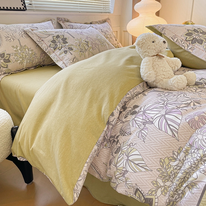 91家纺网 家纺一手货源 找家纺 宜家坊 2024秋冬新款全棉超柔加厚生态磨毛四件套 米莉亚