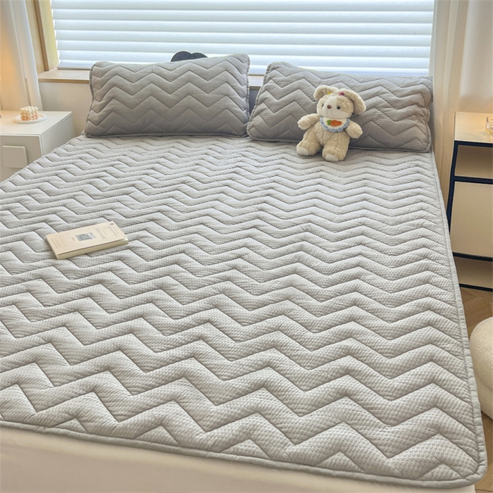 91家纺网 家纺一手货源 找家纺 老帅的工厂店 2025新款泡泡纱提花床垫系列 大床（有买家秀） 灰色