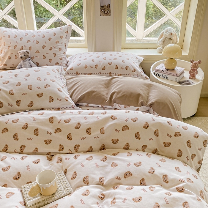 91家纺网 家纺一手货源 找家纺 宜家坊 2024秋冬新款全棉超柔加厚生态磨毛四件套 维尼