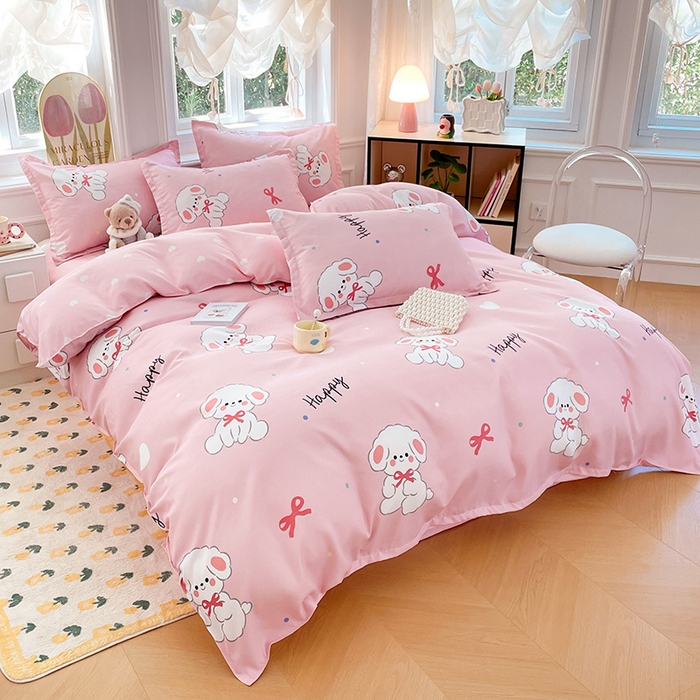 91家纺网 家纺一手货源 找家纺 世爵家纺 2025新款亲肤印花磨毛四件套 温暖萌宝