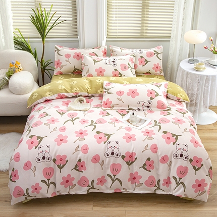 91家纺网 家纺一手货源 找家纺 梦卓家纺 2025新款直播加厚植物羊绒四件套高克重磨毛跨境四件套 大量现货锦上添花