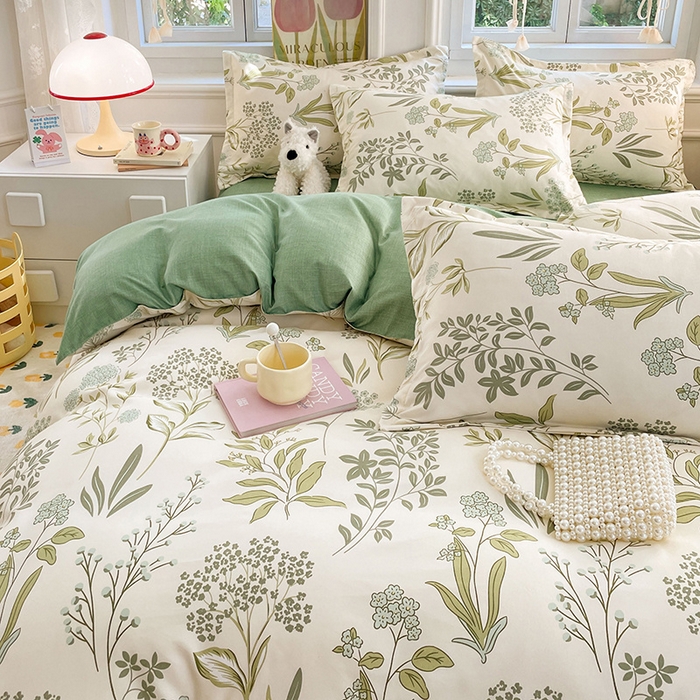 91家纺网 家纺一手货源 找家纺 世爵家纺 2025新款亲肤印花磨毛四件套 山谷兰草