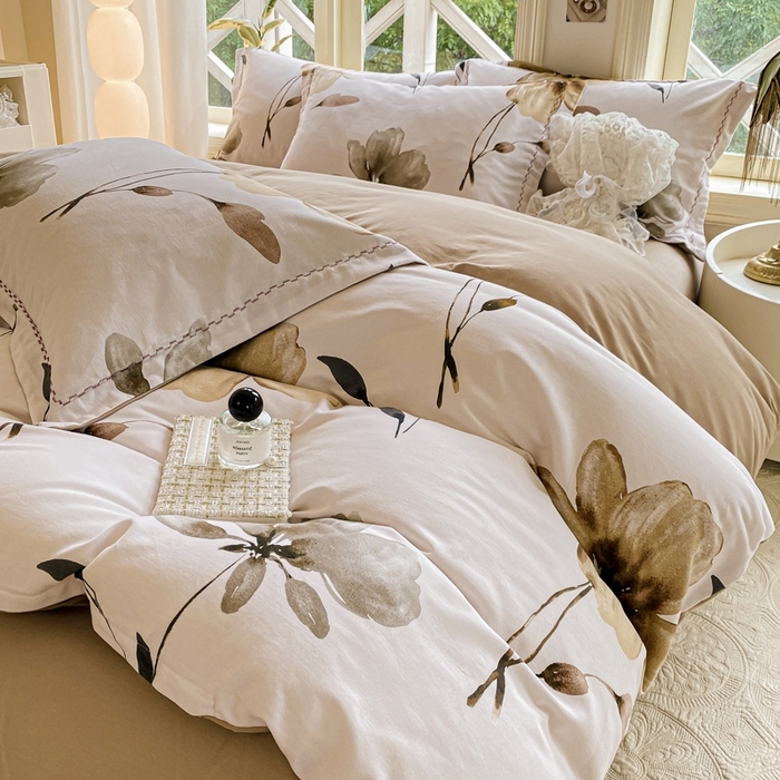 91家纺网 家纺一手货源 找家纺 宜家坊 2024秋冬新款全棉超柔加厚生态磨毛四件套 知晓