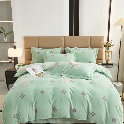 91家纺网 家纺一手货源 找家纺 （总）卡迪亚 2024新款全消光牛奶绒印花四件套