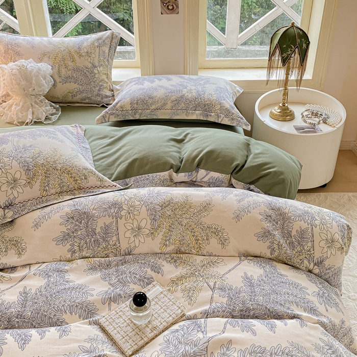 91家纺网 家纺一手货源 找家纺 宜家坊 2024秋冬新款全棉超柔加厚生态磨毛四件套 影兰