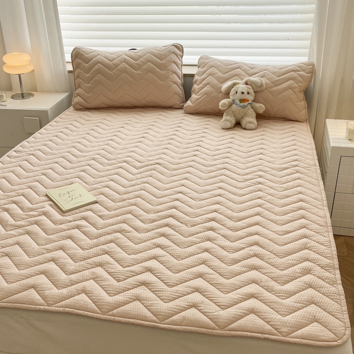 91家纺网 家纺一手货源 找家纺 老帅的工厂店 2025新款泡泡纱提花床垫系列 大床（有买家秀） 粉色